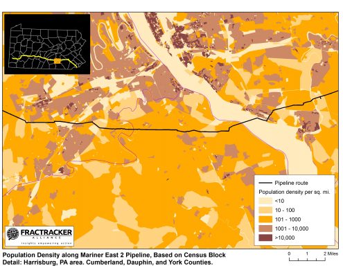 Population Density Along ME2 - Harrisburg, PA