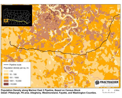 Population Density Along ME2 - Pittsburgh, PA