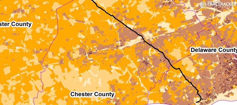 Population density map of ME2 pipeline (aka Dragonpipe)