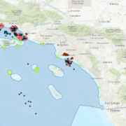 Map of offshore drilling in California