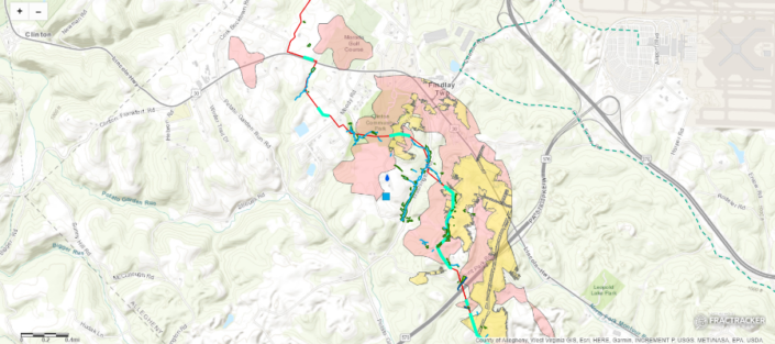 Falcon Deficiencies Feature A map of deficiencies along the Falcon Pipeline Route