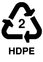 Recycling "2" symbol for HDPE plastic