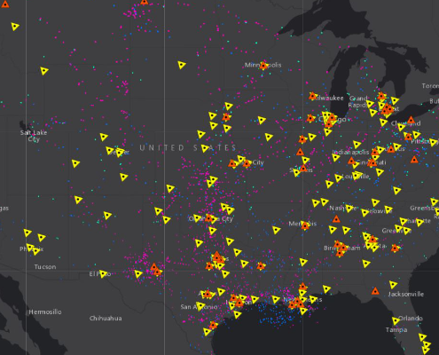 Map of pipeline incidents across the US