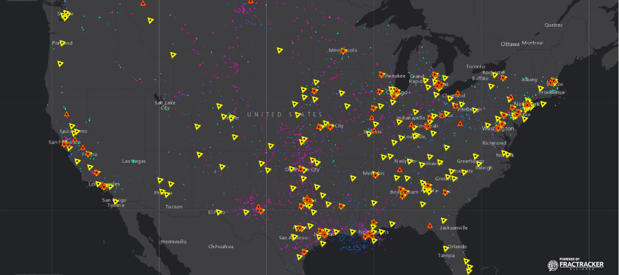 Map of pipeline incidents across the US