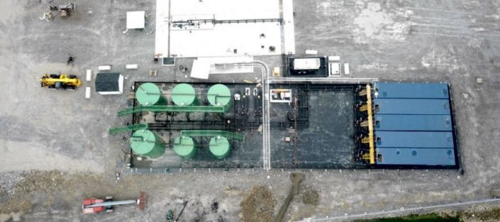 InjectionWell-Sky-Feature Bird's eye view of an injection well (oil and gas waste disposal)
