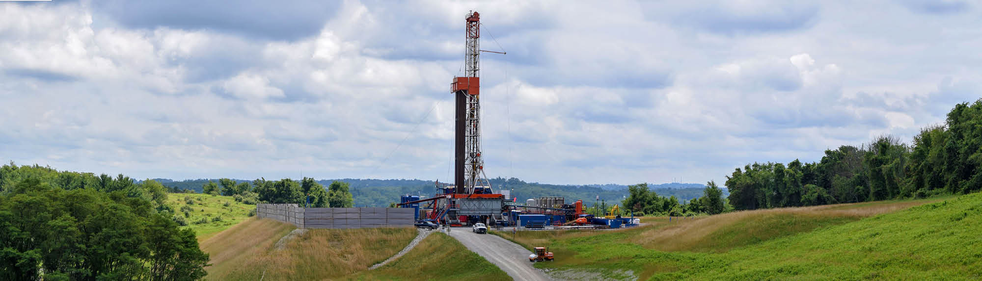 Fracking drilling rig in Washington County, Pennsylvania
