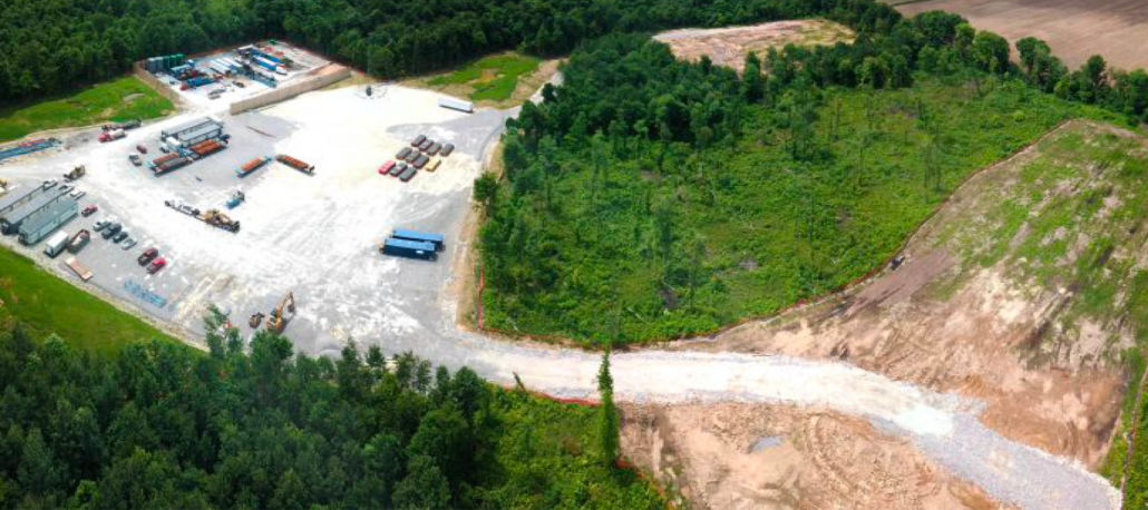 Overhead view of injection well