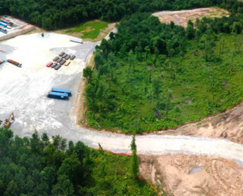 Overhead view of injection well