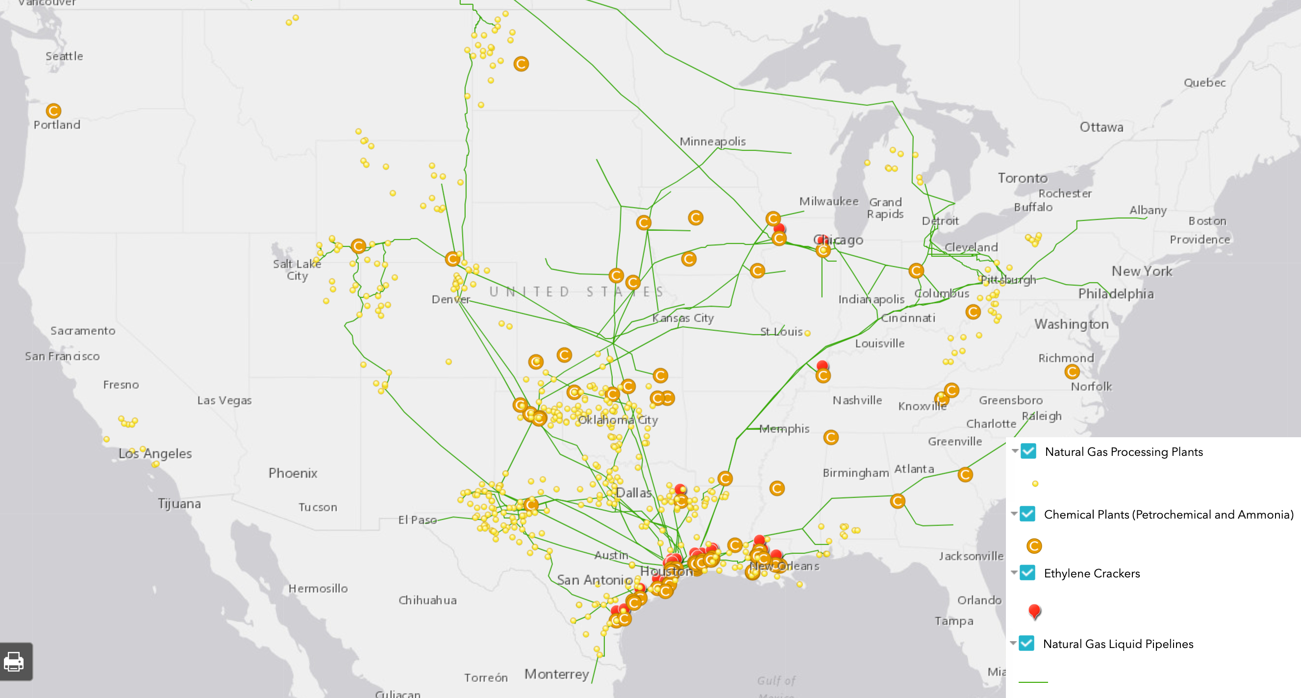 National Energy And Petrochemical Map Fractracker Alliance