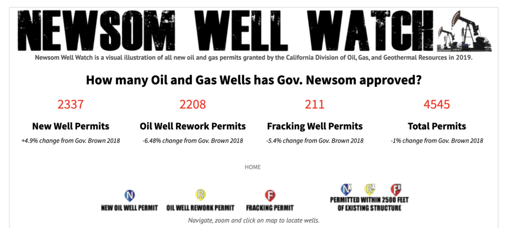 Governor Newsom Well Watch website for California drilling