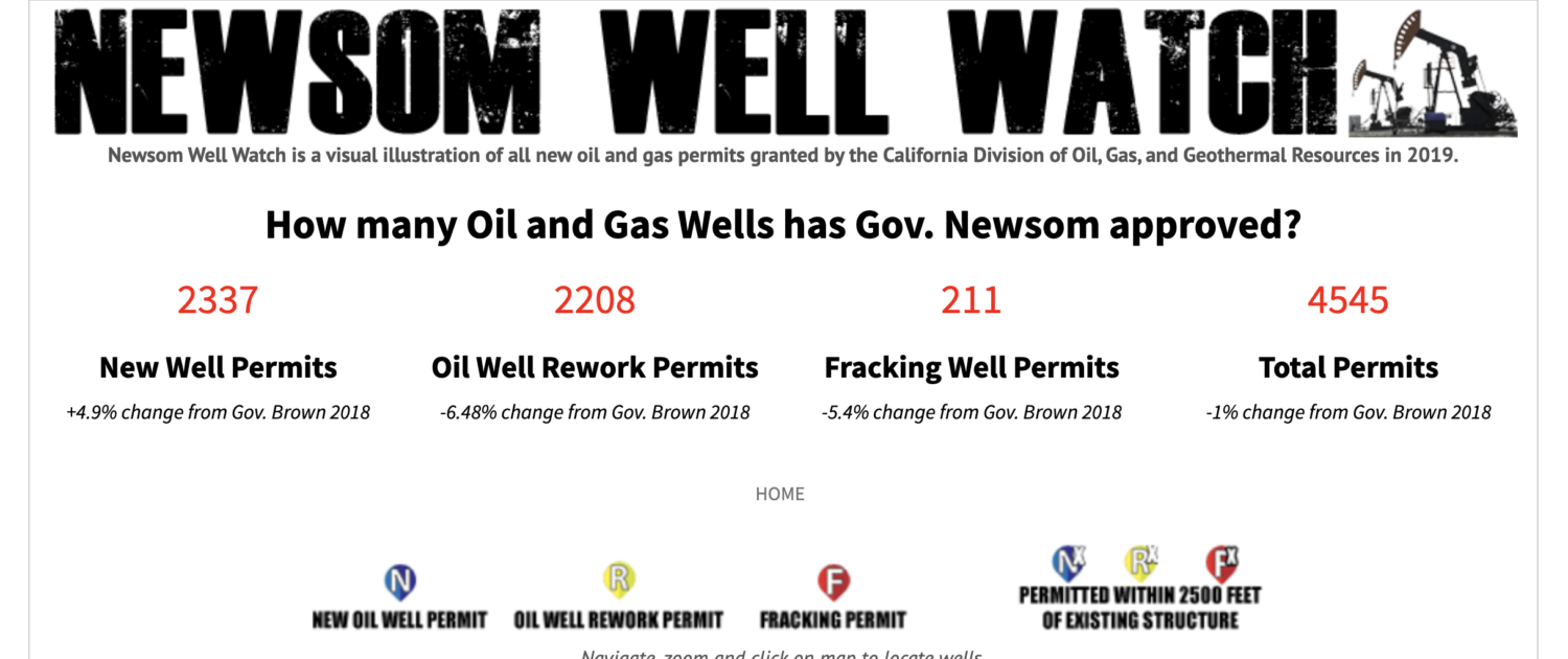 Governor Newsom Well Watch website for California drilling