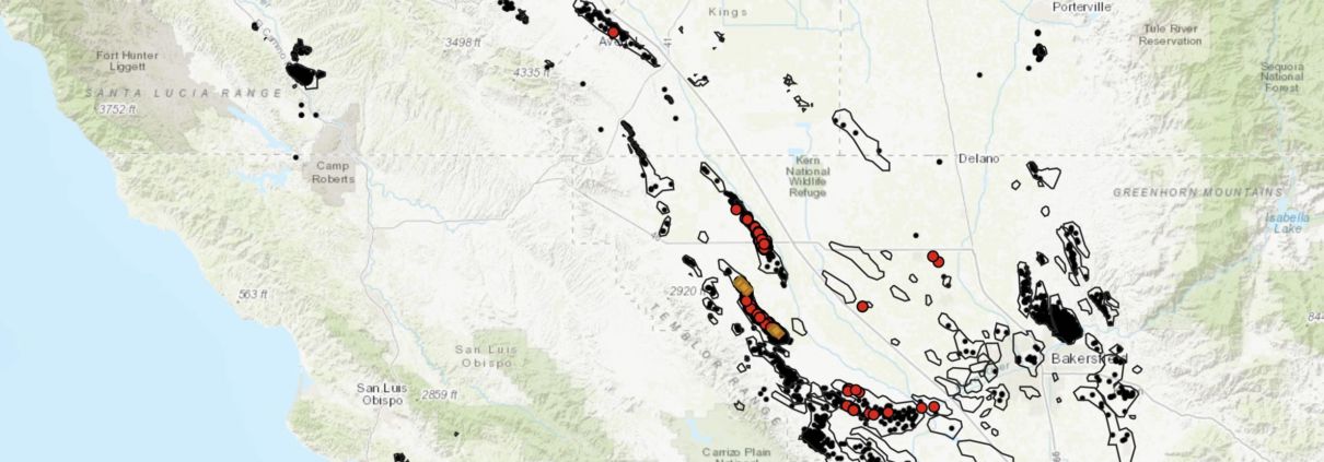 Map of New 2020 Fracking Permits in California