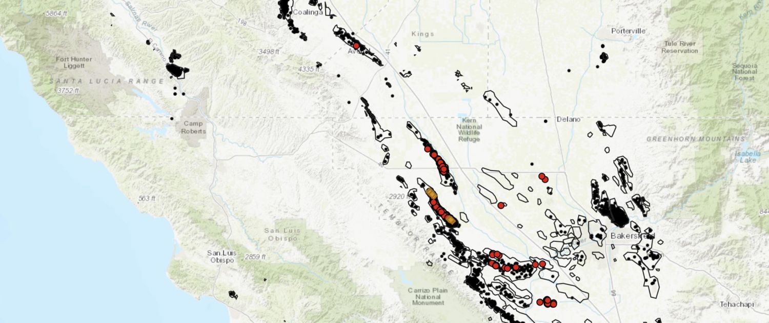 Map of New 2020 Fracking Permits in California