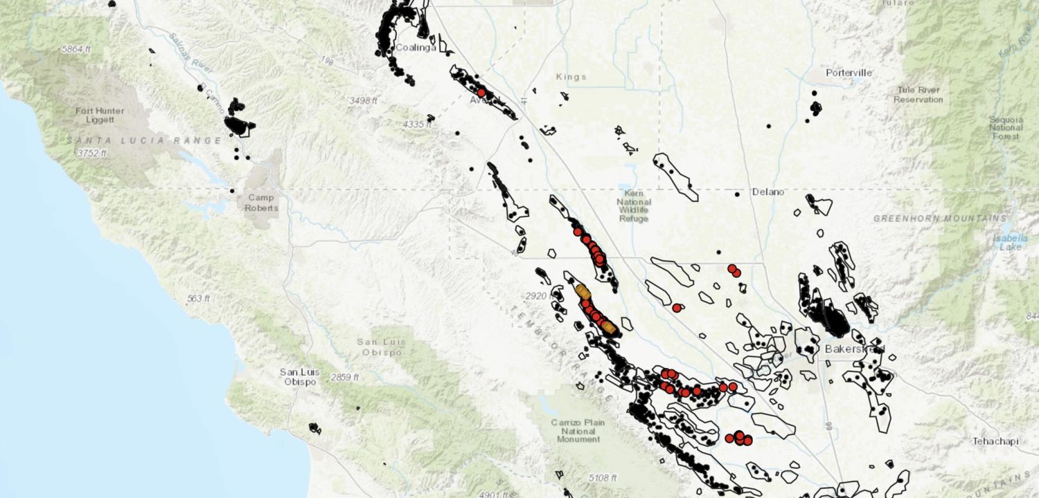 Map of New 2020 Fracking Permits in California