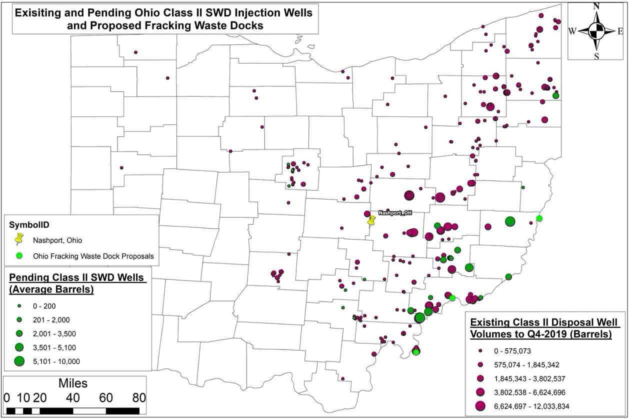 Existing and Pending Ohio Class II Salt Water Disposal Injection Wells and Proposed Fracking Waste Docks