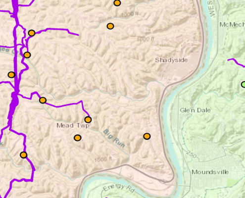 Mapping gathering lines in OH and WV feature