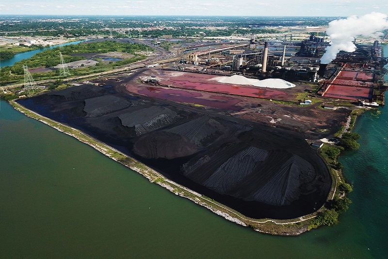 Coal Mine and Slag Pile, River Rouge, MI. Photo by Ted Auch