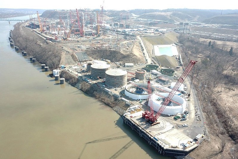 Cracker plant under construction in Beaver, PA. Photo by Ted Auch.