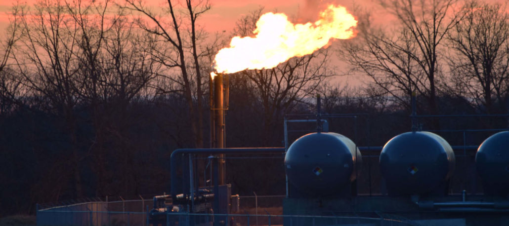 Flaring at a natural gas compressor station in Butler County, Ohio