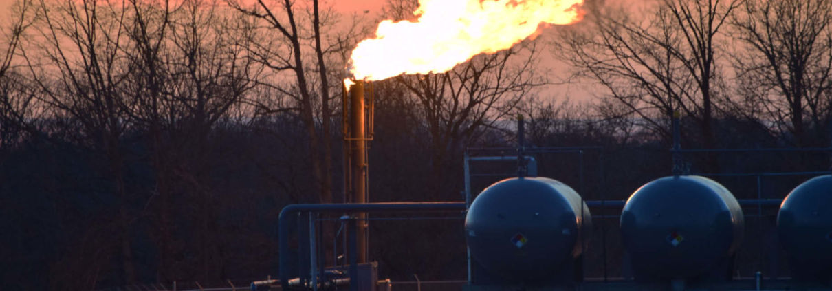 Flaring at a natural gas compressor station in Butler County, Ohio