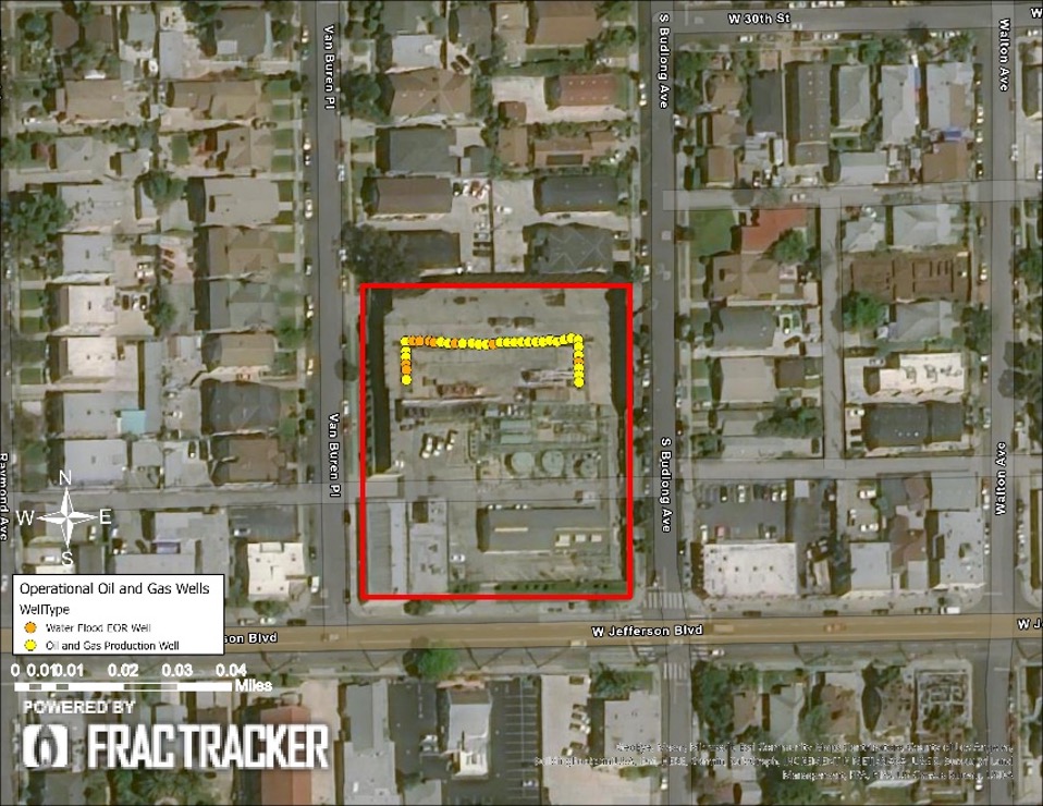 Map of the Jefferson drill site in South Los Angeles