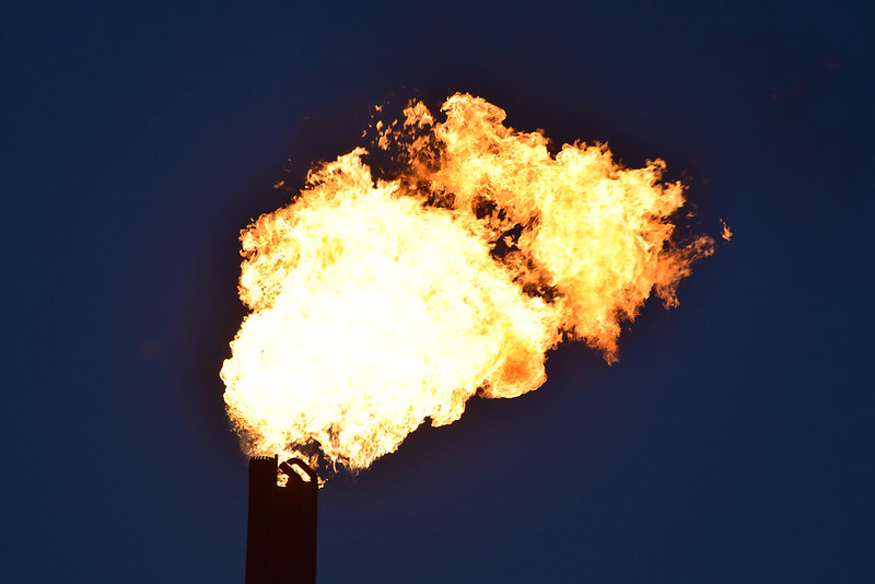 Flaring at compressor station in Butler County, OH. Photo by Ted Auch, 2018.