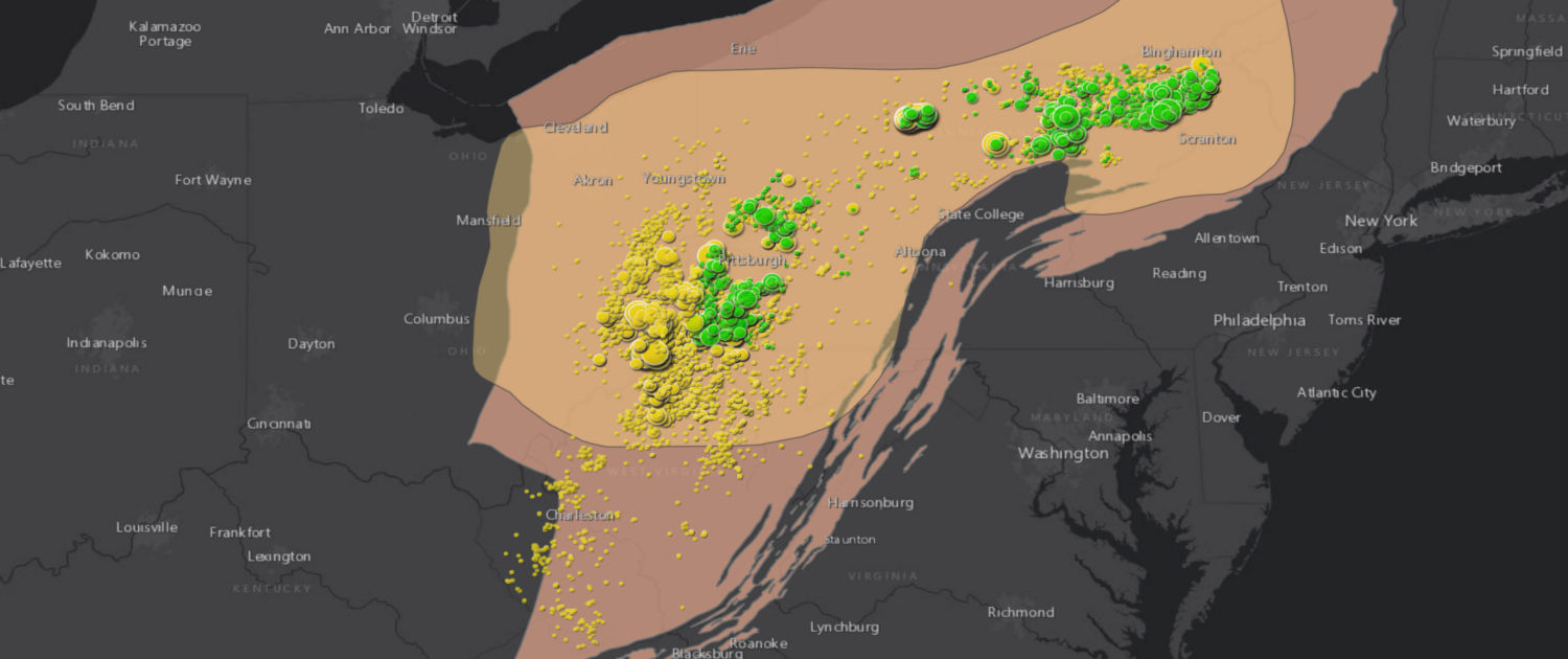 Utica and Marcellus shale plays in the Appalachian Basin map