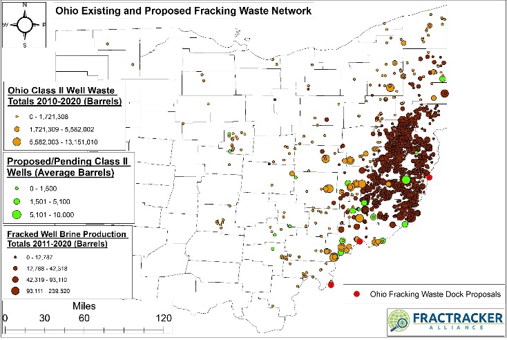 Ohio Existing and Proposed Fracking Waste Network