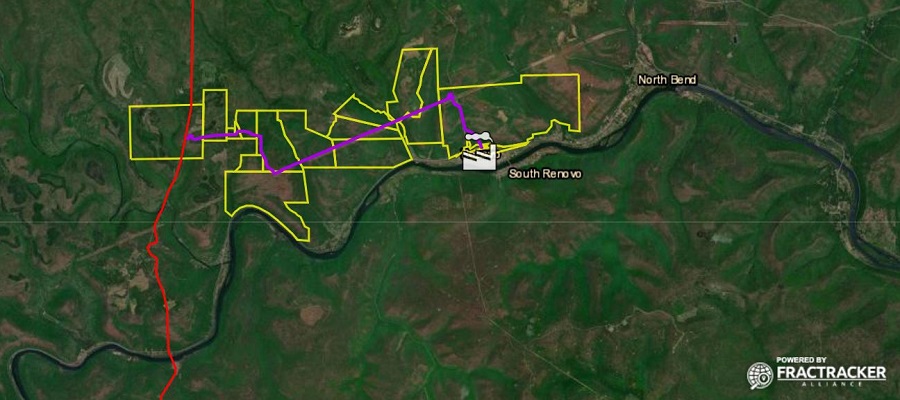 FracTracker map of proposed Renovo, PA power plant