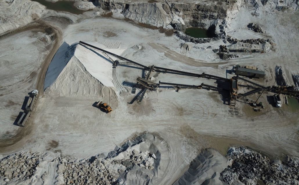 Sylvanian Minerals frac sand mine in South Rockwood, Michigan.