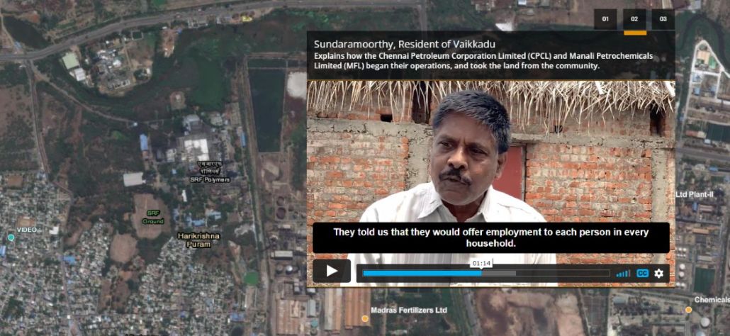 Screenshot of a video of Sundaramoorthy discussing Vaikkadu village