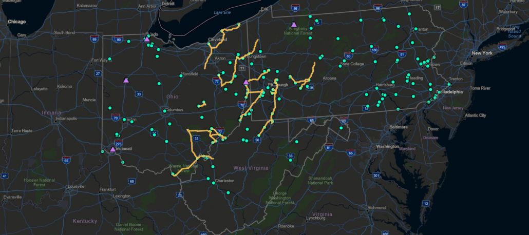 Map of potential carbon capture technology