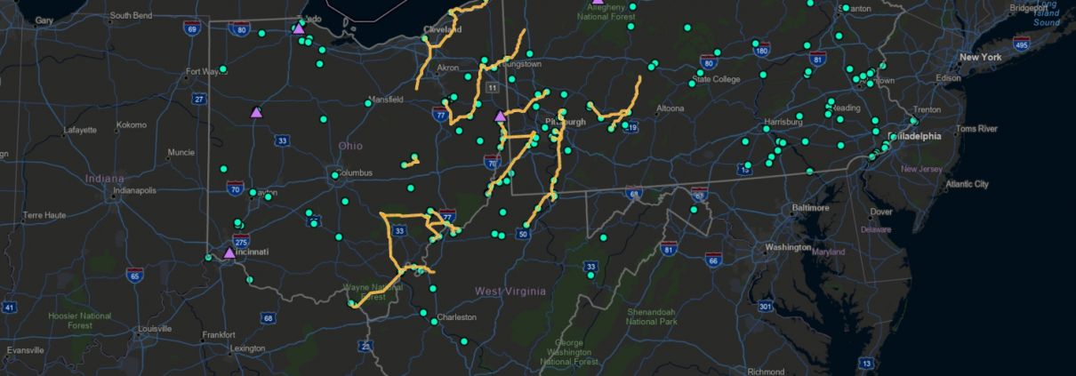 Map of potential carbon capture technology